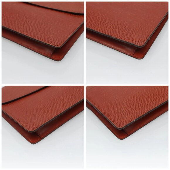 LOUIS VUITTON Epi Montaigne 27 Clutch Bag Brown LV Auth 122669 - Picture 16 of 16